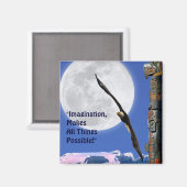Fantasie-Adler, Moon & Totem Motivation Magnet (Vorderseite/Rückseite)