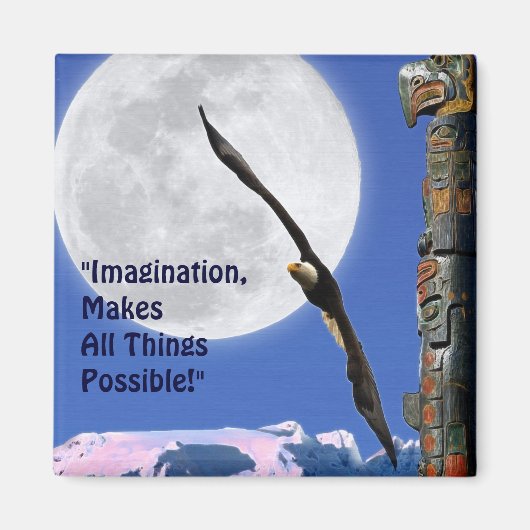 Fantasie-Adler, Moon & Totem Motivation Magnet (Vorne)