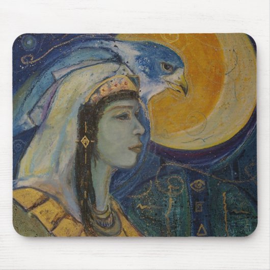 Fantasie-Ägypter Falcoln Mond-Göttin Mousepad (Vorne)