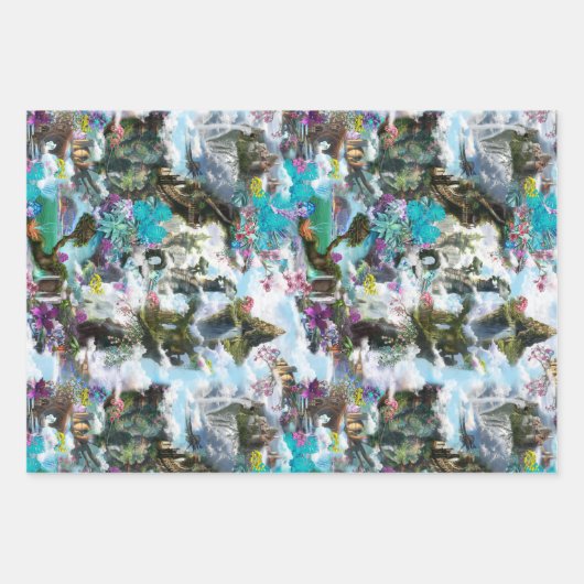 Fantasie Andere Welten im Clouds-Medium Geschenkpapier Set (Vorderseite)