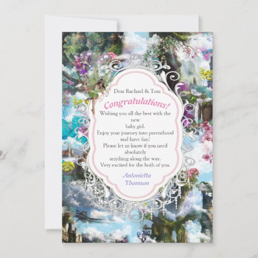 Fantasie Andere Welten in den Wolken Danke Karte (Vorderseite)