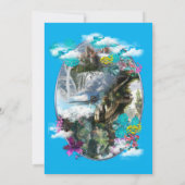 Fantasie Andere Welten in den Wolken Danke Karte (Rückseite)