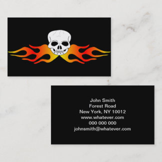 Fantasie Art Skull und Flammen Visitenkarte
