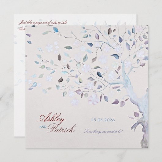 Fantasie-Baum-Hochzeits-Einladung Einladung (Vorne/Hinten)