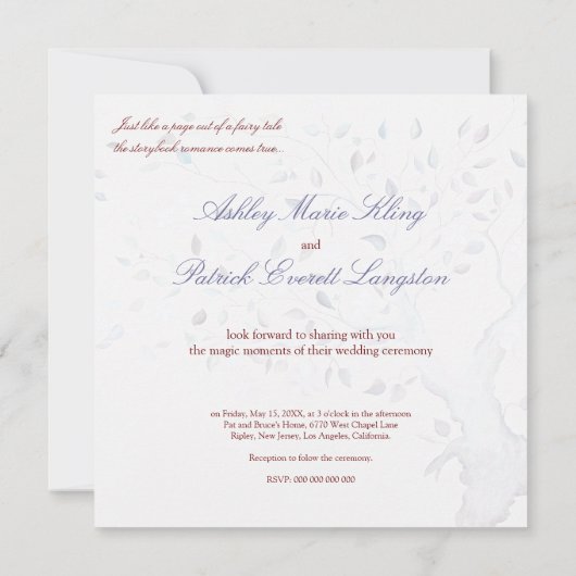 Fantasie-Baum-Hochzeits-Einladung Einladung (Rückseite)