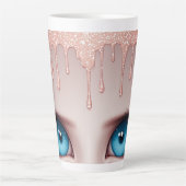 Fantasie Blaue Augen mit Tröpfchen Milchtasse (Vorderseite)