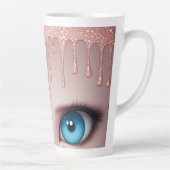 Fantasie Blaue Augen mit Tröpfchen Milchtasse (Rechts)