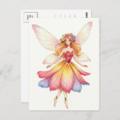 Fantasie, Blume Fairy, Elf, Märchen Postkarte (Vorne/Hinten)
