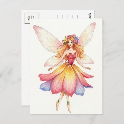 Fantasie, Blume Fairy, Elf, Märchen Postkarte (Vorne/Hinten)