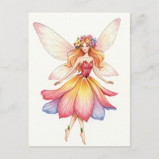 Fantasie, Blume Fairy, Elf, Märchen Postkarte (Vorderseite)