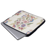 Fantasie-Blume im Retro-Stil, Vintag, jakobusbraun Laptopschutzhülle (Vorne Knopf)