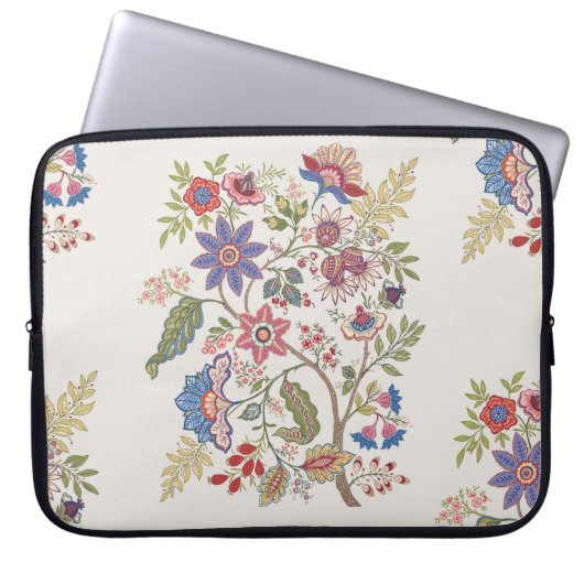 Fantasie-Blume im Retro-Stil, Vintag, jakobusbraun Laptopschutzhülle (Vorderseite)