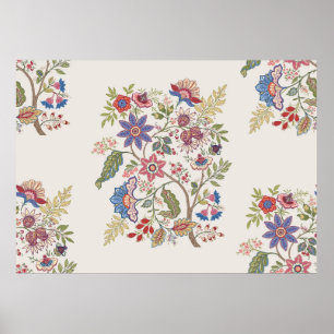 Fantasie-Blume im Retro-Stil, Vintag, jakobusbraun Poster