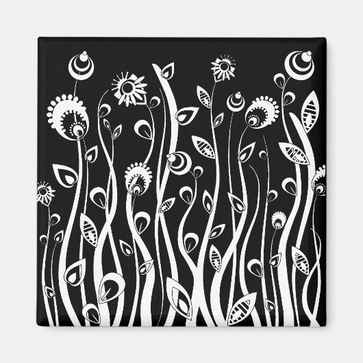 Fantasie-Blume Magnet (Vorne)