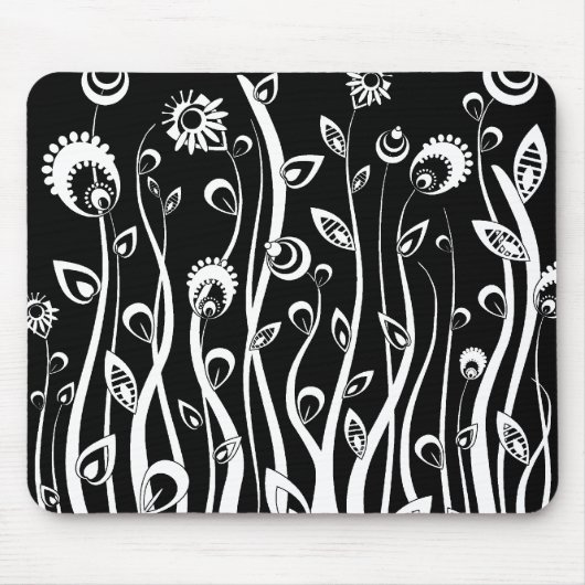 Fantasie-Blume_weiß Mousepad (Vorne)