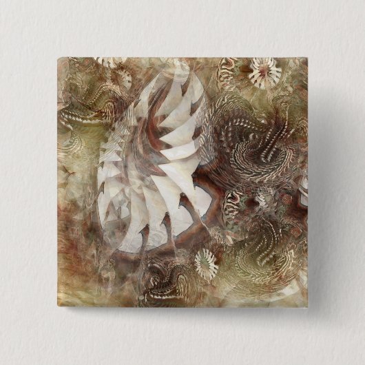 Fantasie-Blumen Button (Vorderseite)