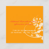 Fantasie-BlumenWirbels-modernes elegantes Quadratische Visitenkarte (Rückseite)