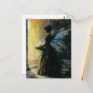 Fantasie der Fee an der Türschwelle Postkarte