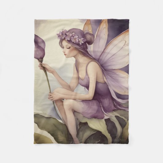 Fantasie der lila Fee Fleecedecke (Vorderseite)