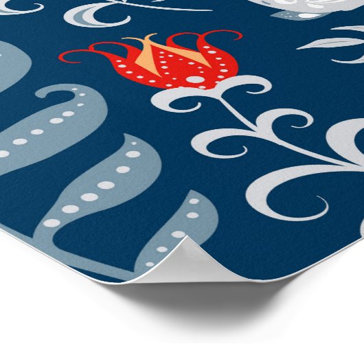 Fantasie der Menschen: Einhörner, Kaninchen, Vögel Poster (Ecke)