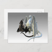 Fantasie der Schwarzen und Weißen Drachen Postkarte (Vorne/Hinten)