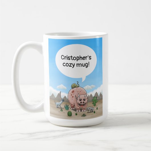 Fantasie-Dinosaurier Kaffeetasse (Links)