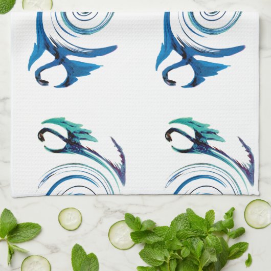 Fantasie-Drache-Strudel Geschirrtuch (Gefaltet)