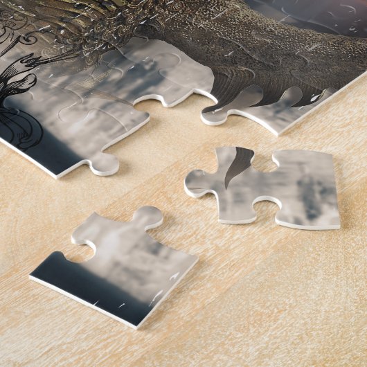 Fantasie-Drache-Thron Puzzle (Seite)