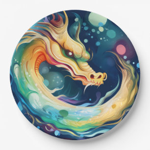 Fantasie-Drache-Traum-Tier 7 Pappteller