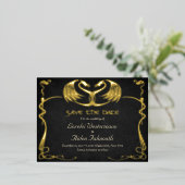 Fantasie-Drachen-Hochzeit - Save the Date Karte (Stehend vorne)