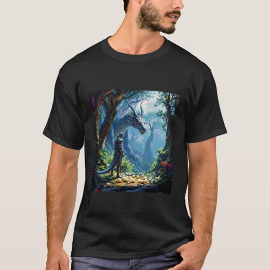 Fantasie-Eier-Drachenritter T-Shirt (Vorderseite)