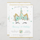 Fantasie-Einhorn-Einladung Einladung (Vorne/Hinten)