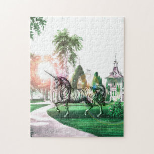 Fantasie-Einhorn im Cottage Puzzle