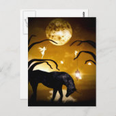 Fantasie Einhorn und Feen Postkarte (Vorne/Hinten)