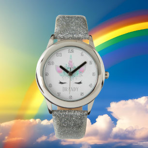 Fantasie-Einhorngesicht addieren Namensuhr Armbanduhr