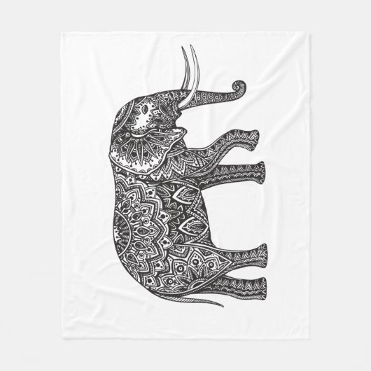 Fantasie-Elefant-Gekritzel Fleecedecke (Vorderseite)