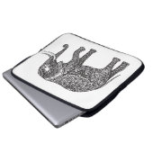 Fantasie-Elefant-Gekritzel Laptopschutzhülle (Vorne Knopf)