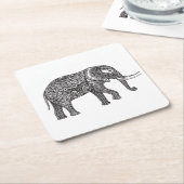 Fantasie-Elefant-Gekritzel Rechteckiger Pappuntersetzer (angewinkelt)