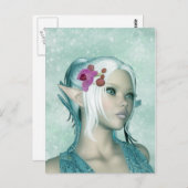 Fantasie-Elf-Kunst-Postkarte - Elven Prinzessin Postkarte (Vorne/Hinten)