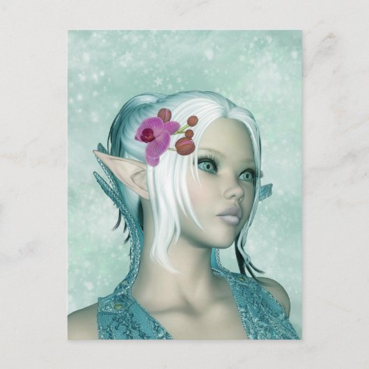 Fantasie-Elf-Kunst-Postkarte - Elven Prinzessin Postkarte (Vorderseite)