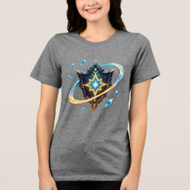 Fantasie-Emblem mit schwebenden Klingen – Magische Tri-Blend Shirt