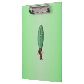 Fantasie-Essiggurken-Mann-Brown-Anzug Klemmbrett (Links)