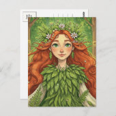 Fantasie, Fairy, Elf, Mavka, Märchen Postkarte (Vorne/Hinten)