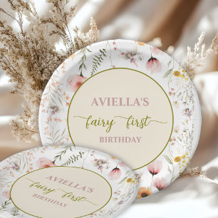 Fantasie Fee erste Wildblume Pappteller