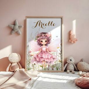 Fantasie Fee Wildblume Pastell  Poster