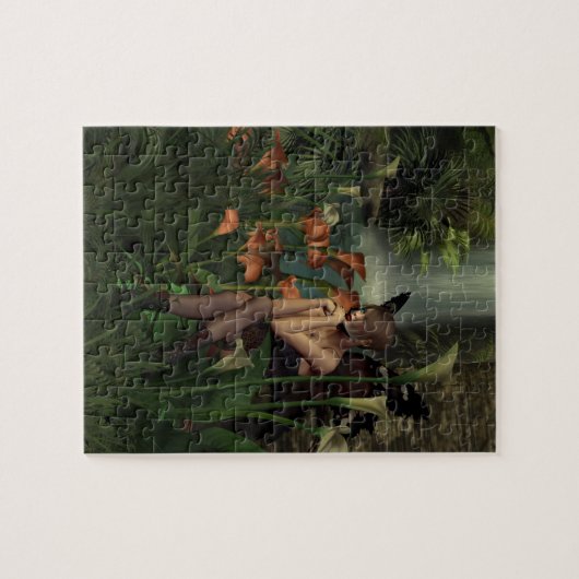 Fantasie feenhaftes SAT durch einen Wasserfall, Puzzle (Horizontal)