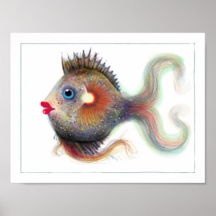 Fantasie-Fisch-Plakat: Extravagant Poster