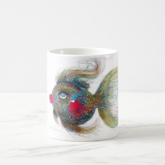 Fantasie-Fische: Kissiefish Kaffeetasse (Mittel)
