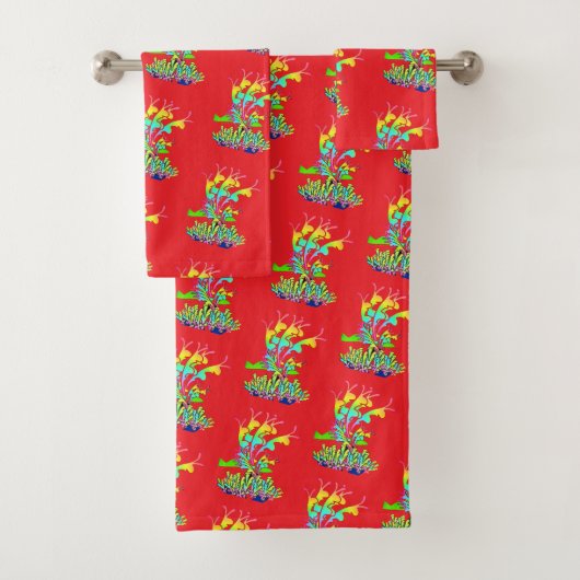 Fantasie Floral Rot Badhandtuch Set (Insitu)