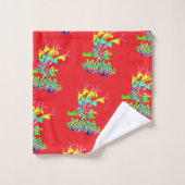 Fantasie Floral Rot Badhandtuch Set (Waschlappen)